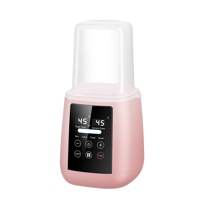 Pink mutualdropshopping baby bottle warmer with digital temperature display and control buttons.
